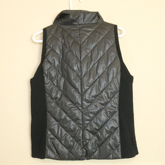 Eileen Fisher Vest Womens Black Full Zip Pockets Merino Wool Polyester Size SP - Picture 5 of 5